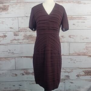 Burberry Helina Pleated Dress Short Sleeve Elderberry Size 8